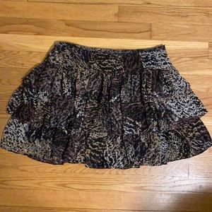 Leopard ruffle mini skirt